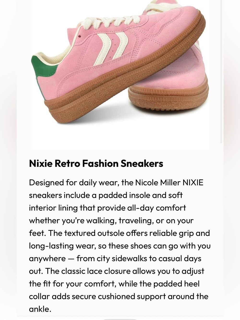 Nicole Miller Women’s Nixie Retro Fashion Sneakers – Casual Everyday Lace-Up Sho - Picture 2 of 14